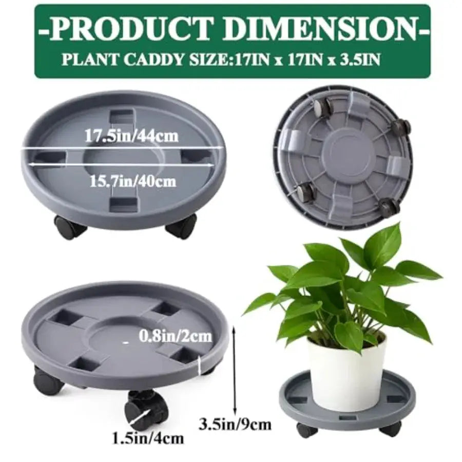 Rolling Plant Stand with Wheels 3 Pack Plant Caddy with Wheels Heavy Duty Plant Dolly Roller Base with Wheels Round Flower Pot from PriceLows™