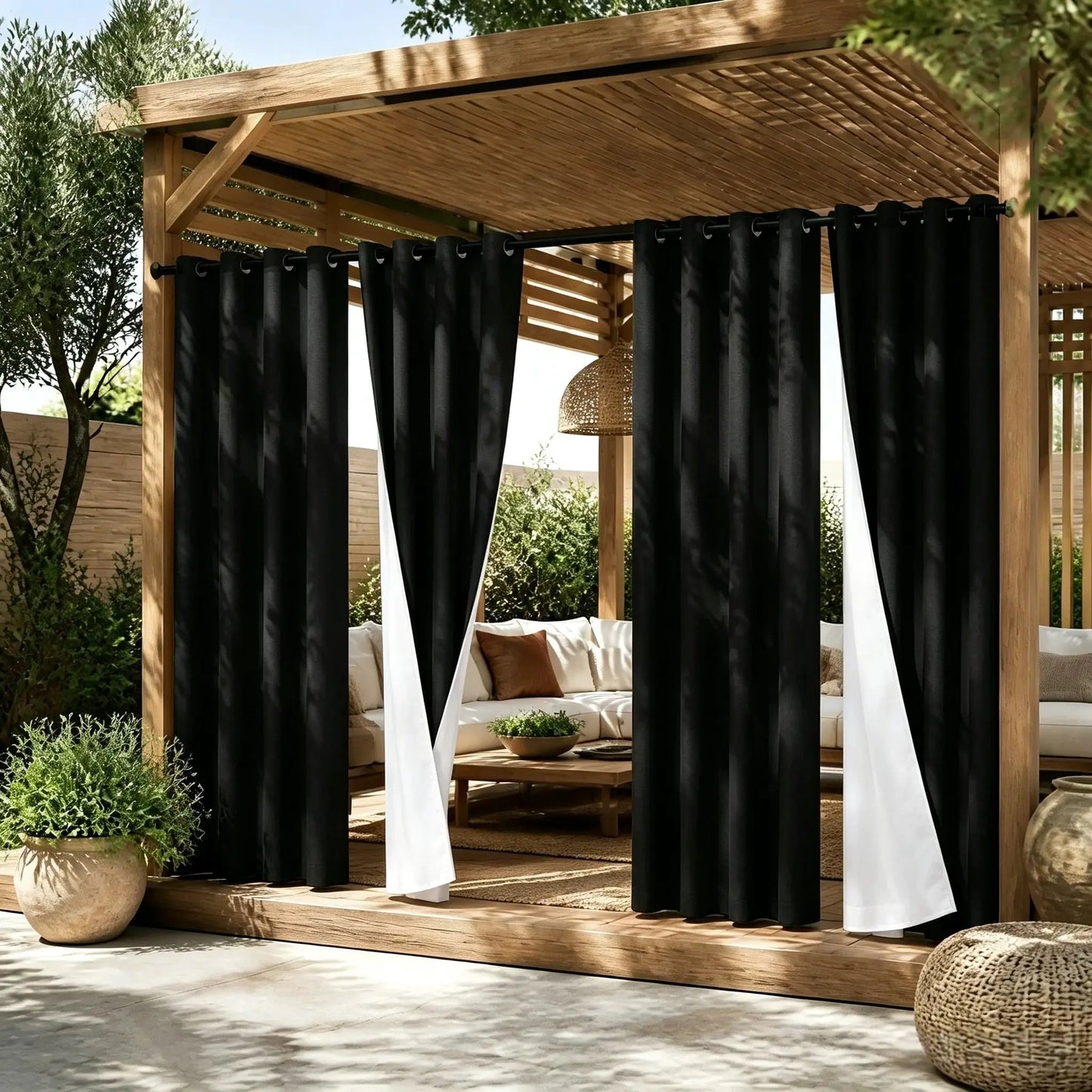 Linen Textured Blackout Curtains 4 Panels Washable Window Drapes 100% Light Blocking Thermal Insulated Privacy Protection from PriceLows™