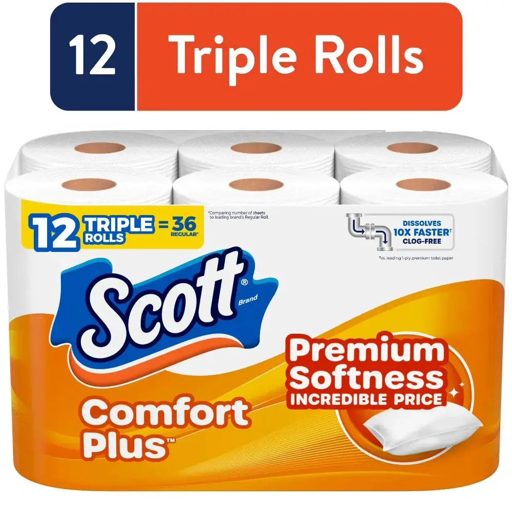Toilet Paper | 2 Ply | Triple Rolls | Septic Safe 12 Pack