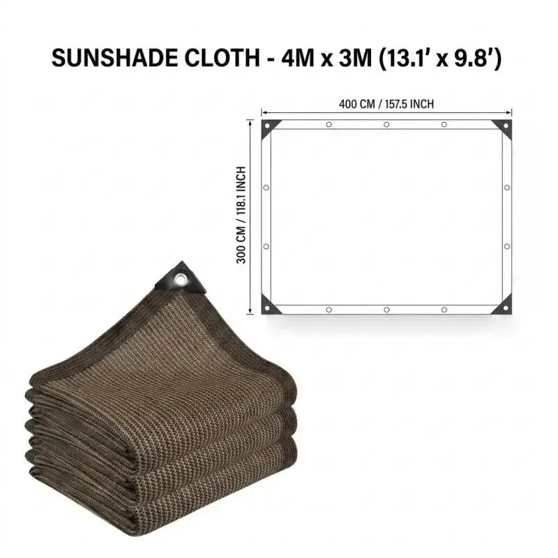 Outdoor Sun Shade Net | Durable Brown Canopy | UV Protection | Multiple Sizes