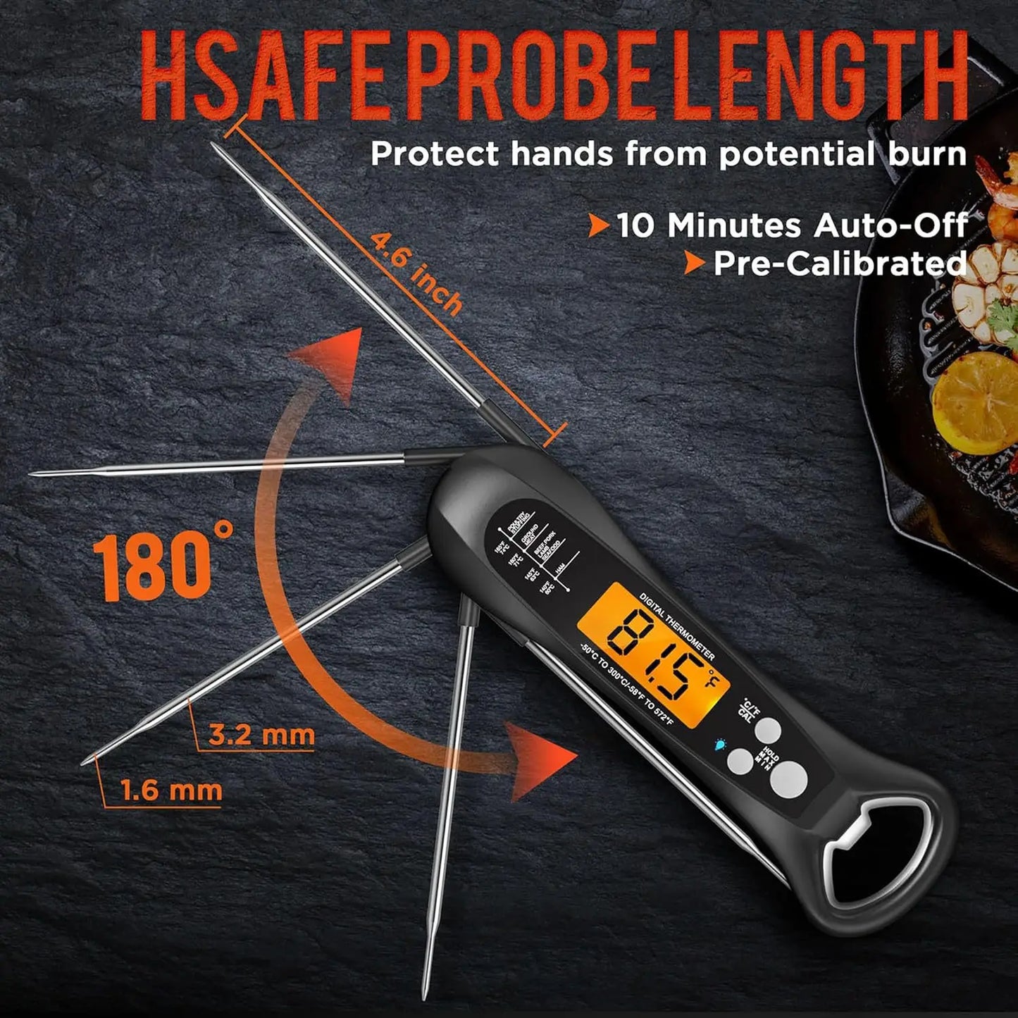 Digital Meat Thermometer | 2 Probes | Waterproof | Kitchen BBQ