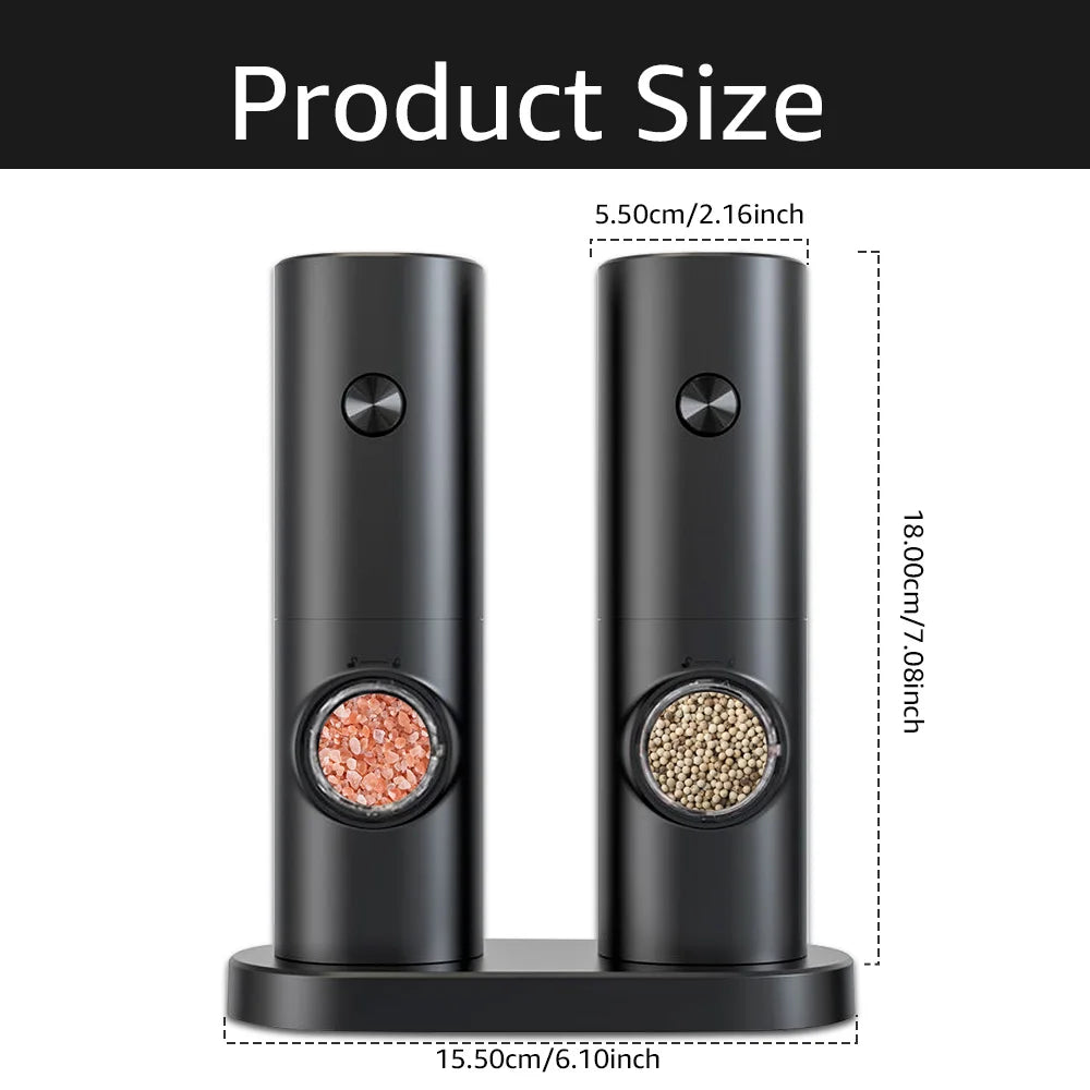 Electric Salt And Pepper Grinder | Battery Powered | Adjustable Coarseness