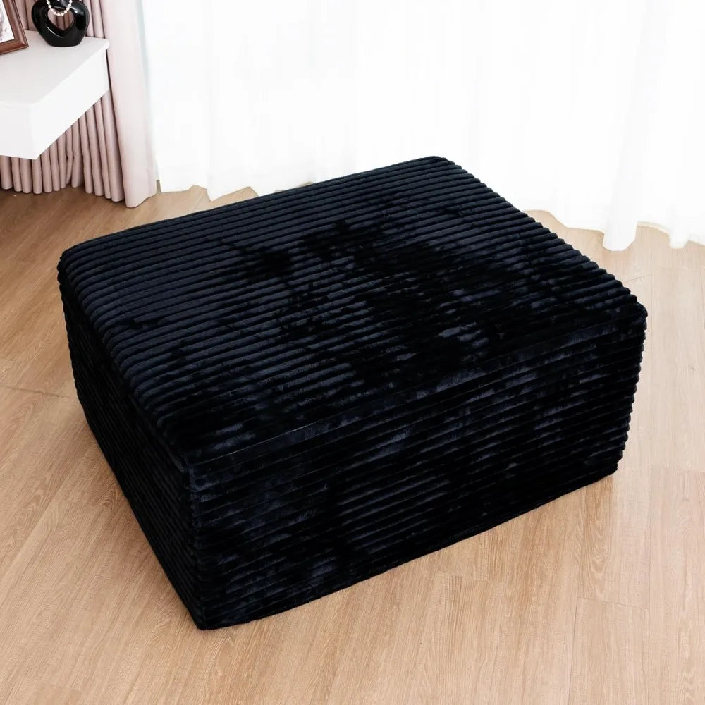 Ottoman | 37.4-Inch Plush Corduroy | Compressed Memory Foam