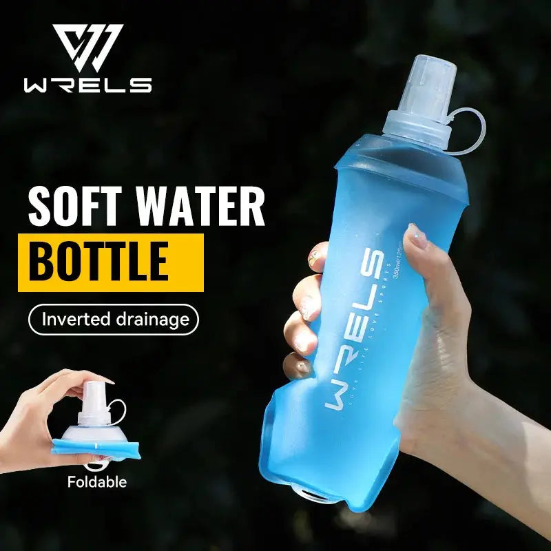 WRELS Folding Collapsible Soft Flask TPU BPA-Free Easy Grip Running Cycling Water Bottle Fitness Hydration Outdoor Water Bottle from PriceLows™