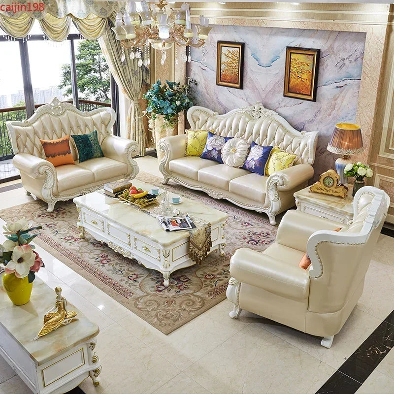 Leather Sofa | European Style | Solid Wood Frame | L-Shaped / U-Shaped