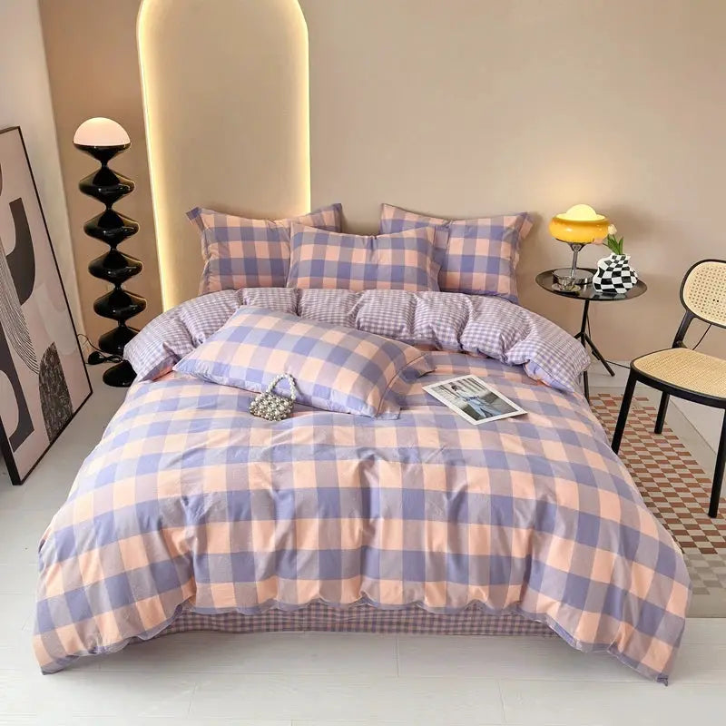 Duvet Cover | 100% Cotton | Plaid Style | 160X210 And 220X240