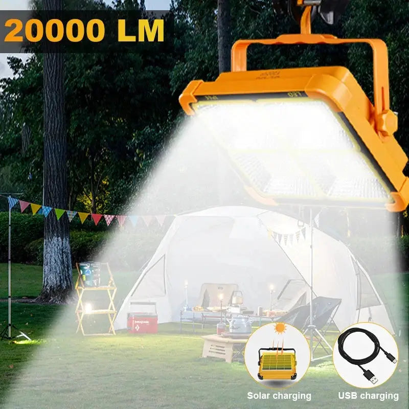 Solar Flood Light | LED Rechargeable | Dimmable Outdoor | Portable