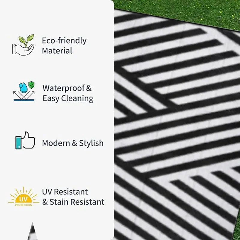 Double-Sided Outdoor Waterproof Reversible Mats Plastic Straw Patio Rugs PP Material Double Layer Woven Carpet Family Picnic Mat from PriceLows™