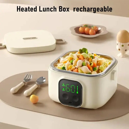 Electric Lunch Box 500ML 304 Stainless Steel Fast Heating Insulated Portable Food Container USB Rechargeable Warmer For Home&Car from PriceLows™