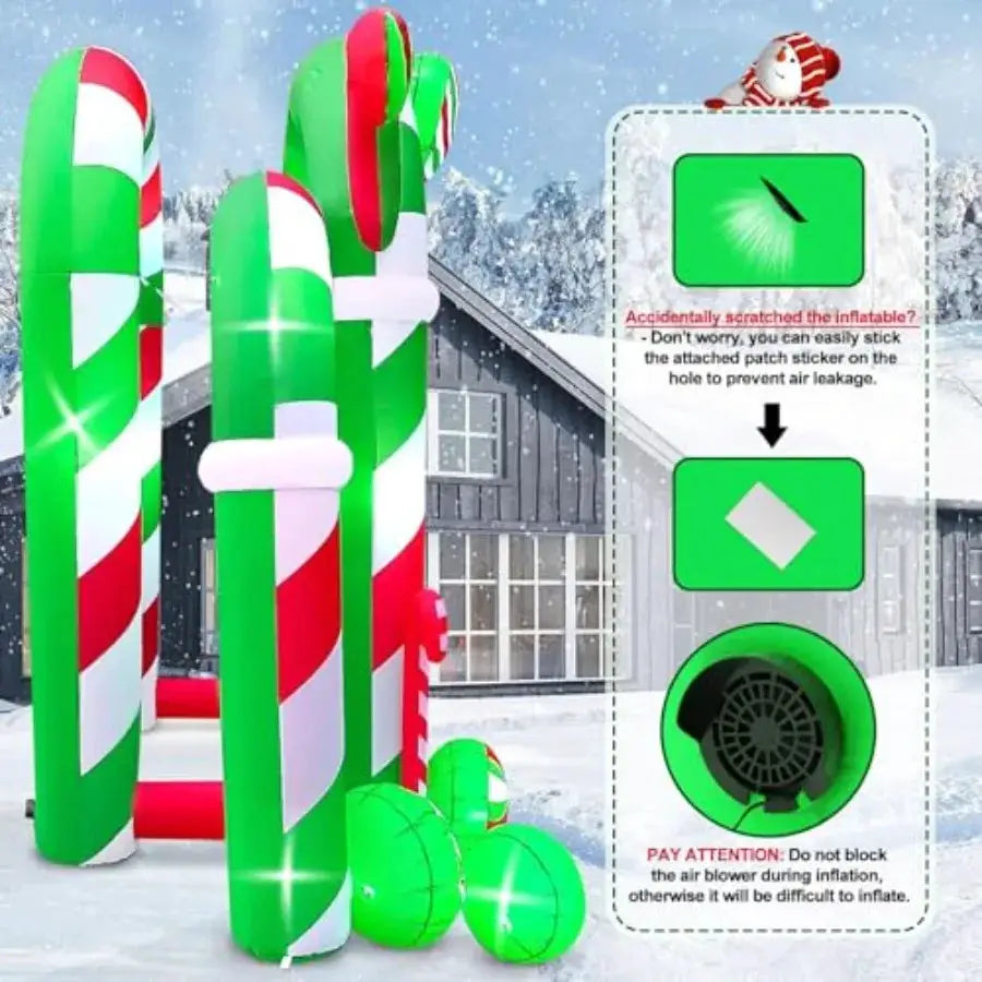 Christmas Inflatable Arch | Candy Arch Style | Outdoor Yard Decor | 13 Ft