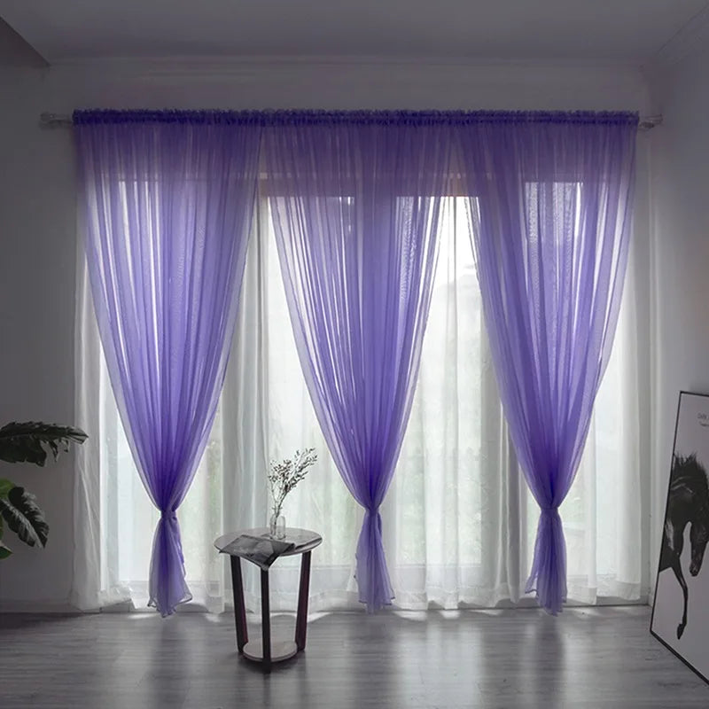 100x200cm 1PC Solid Color Sheer Curtain For Living Room Window String Curtains Bedroom Drape Panel Tulle Treatments from PriceLows™