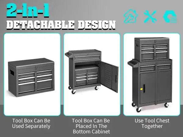 Rolling Tool Chest with Drawers Tool Organization Box Storage Cabinet for Garage from PriceLows™