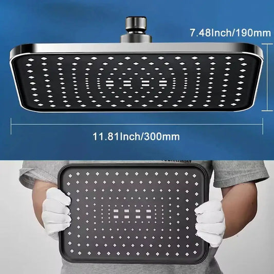 Shower Head | 12 Inch ABS High Pressure Rainfall | 360 Degree Adjustable Nozzle from PriceLows™