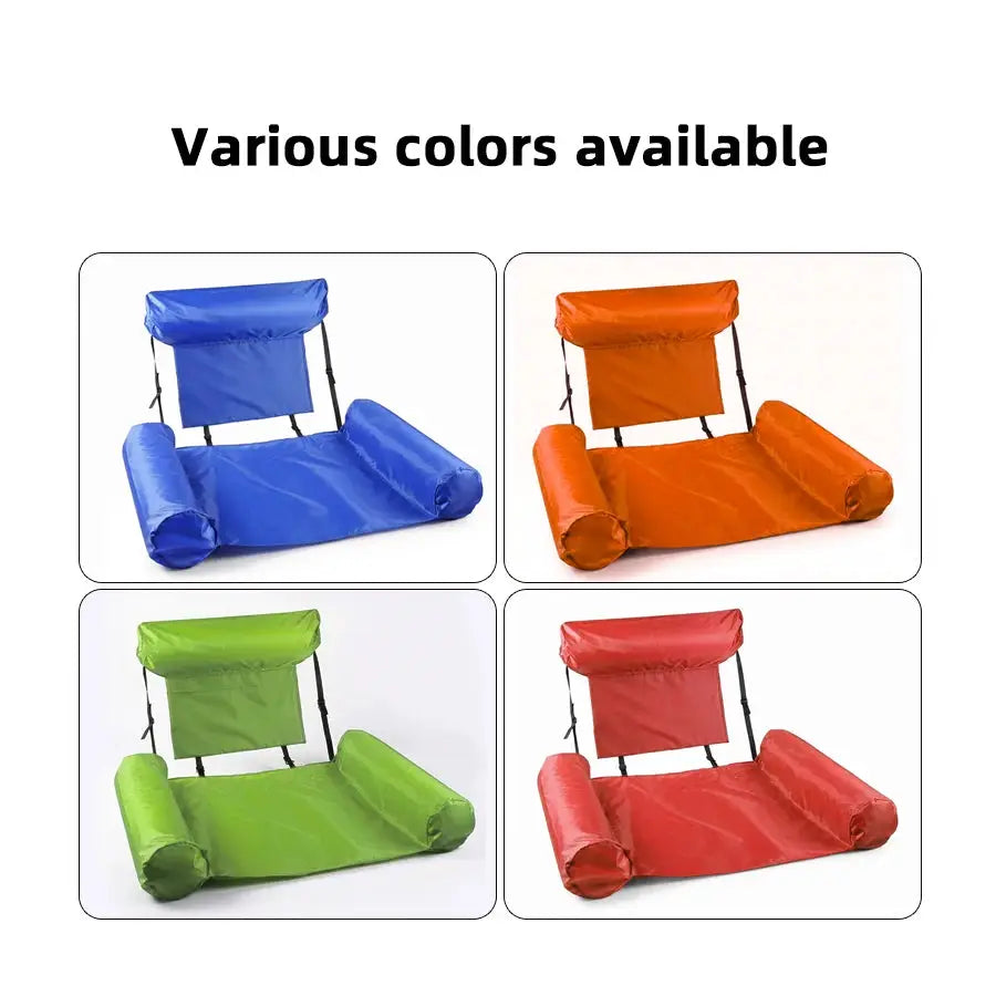 Inflatable Floating Lounger | 100x120 cm | Foldable Portable | Pool Beach