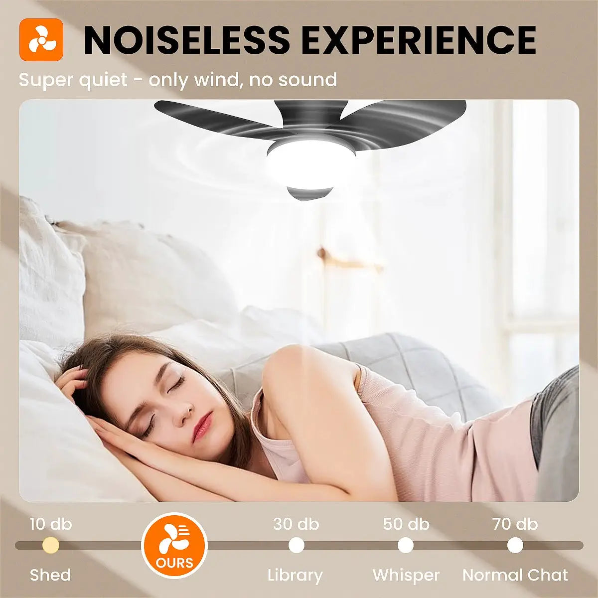Mexllex Three Leaf Ceiling Fan with Light & Remote Control, 6 Speed, Reversible Noiseless, Dimmable LED Chandelier for Bedroom from PriceLows™