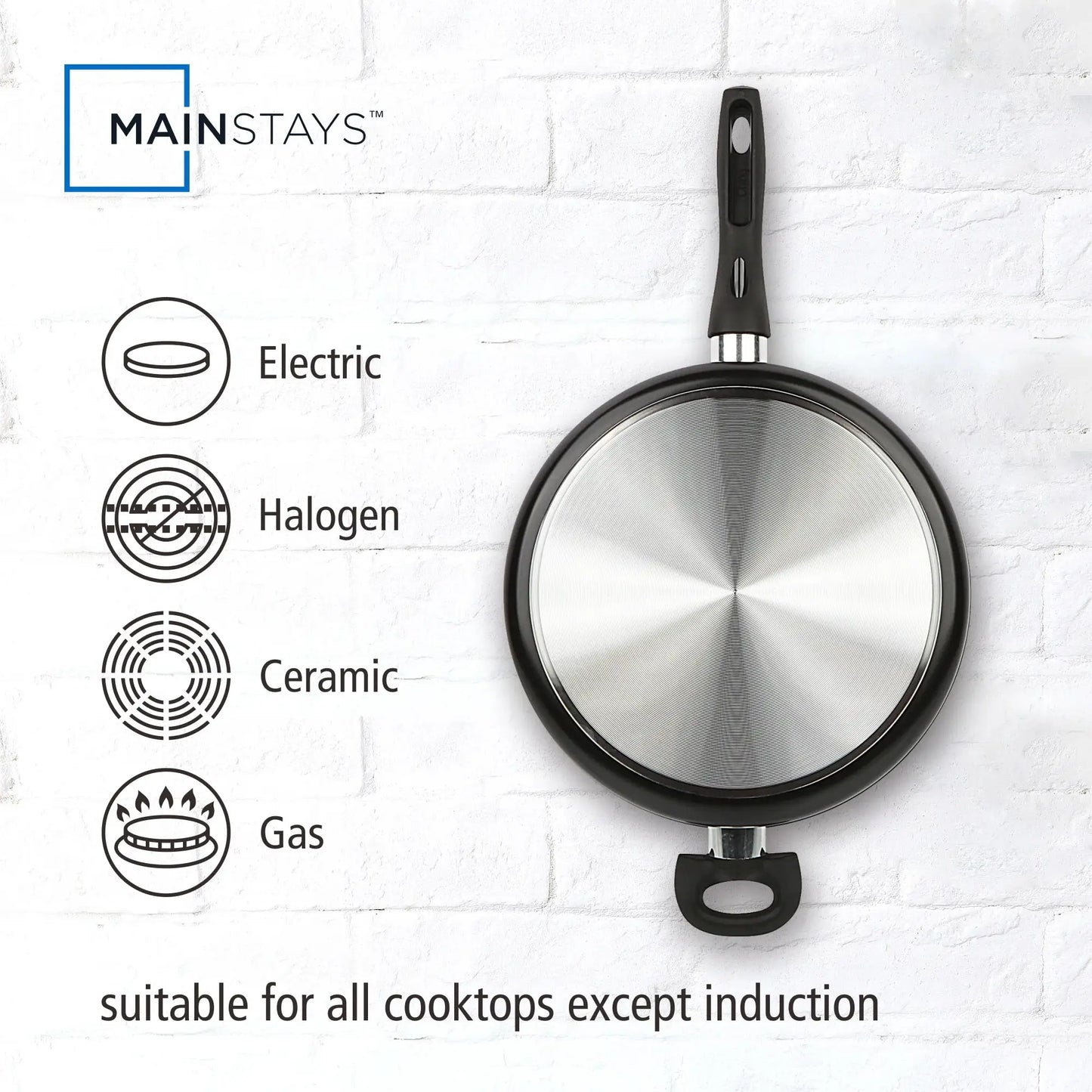 Non-Stick Frying Pan | 4 Quart Capacity | 28 cm Diameter | Glass Lid Included