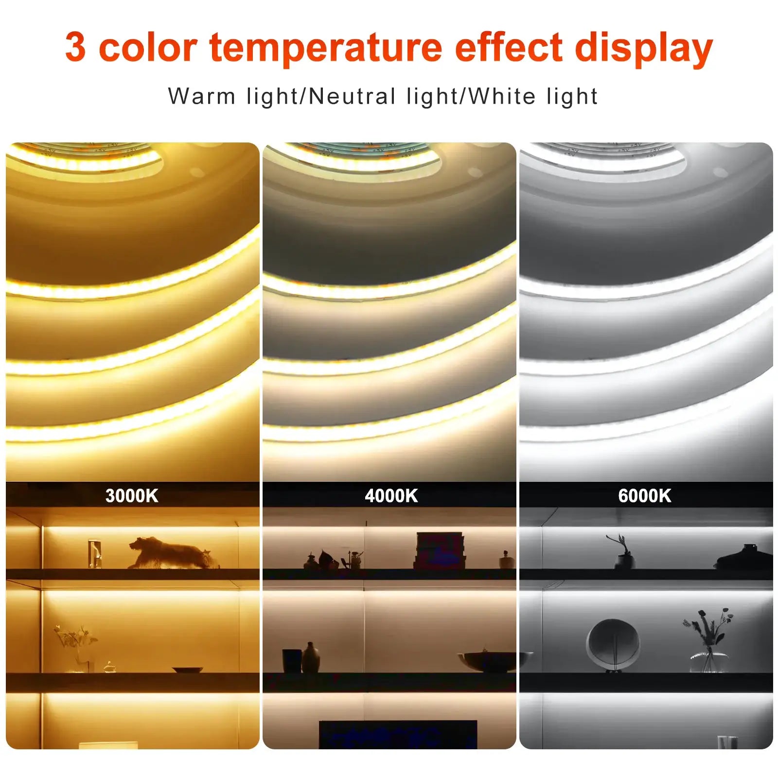 Dimmable COB LED Strip Light 5V USB Flexible LED Tape with Switch 320LEDs High Density Linear Lighting with Adhesive Tape from PriceLows™