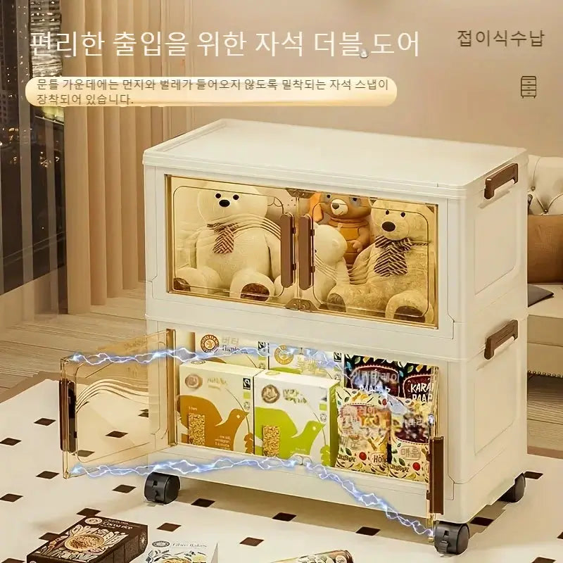 Foldable Storage Box with Clear Door - Spacious, Durable, and Easy-to-Assemble - Ideal for Organizing Clothes, Books, Toys, and from PriceLows™