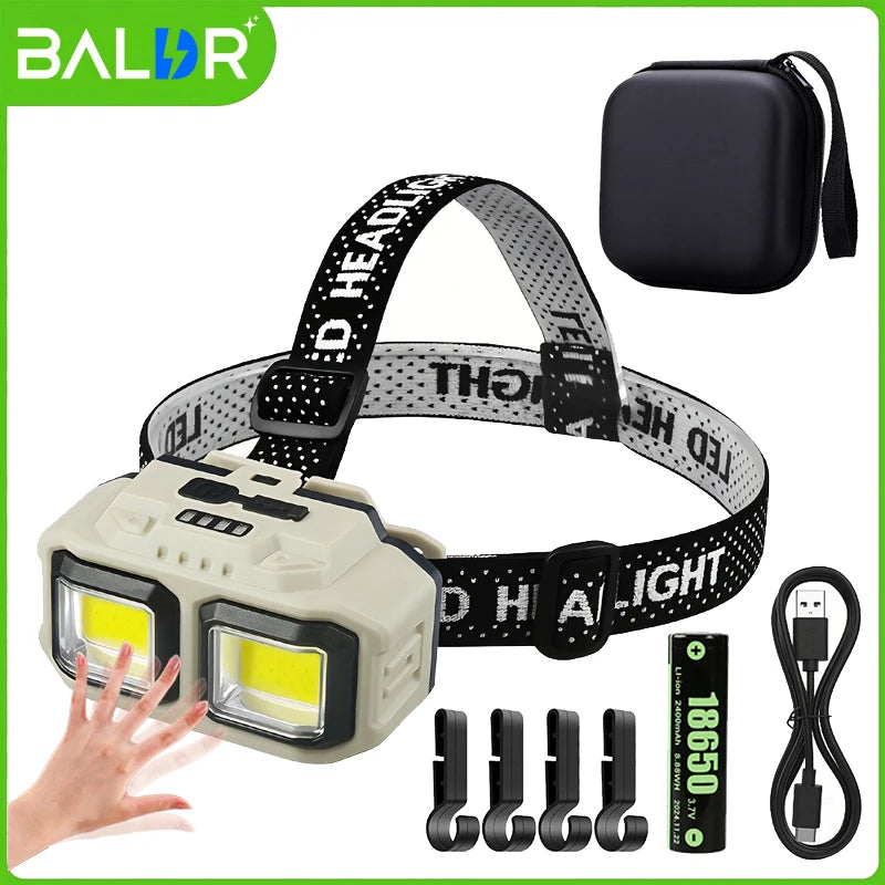 Powerful Induction COB LED Headlamp USB Rechargeable Head Flashlight Work Light Outdoors Camping Search Light Fishing Head Torch from PriceLows™