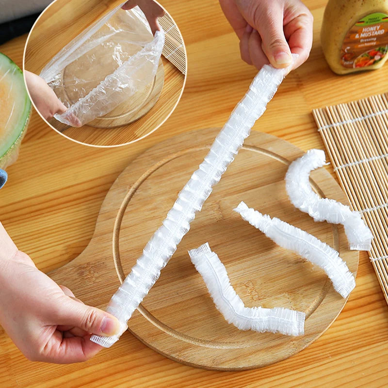 Disposable Food Storage Covers | Elastic Fit | PE Material | Fits 20-40 cm
