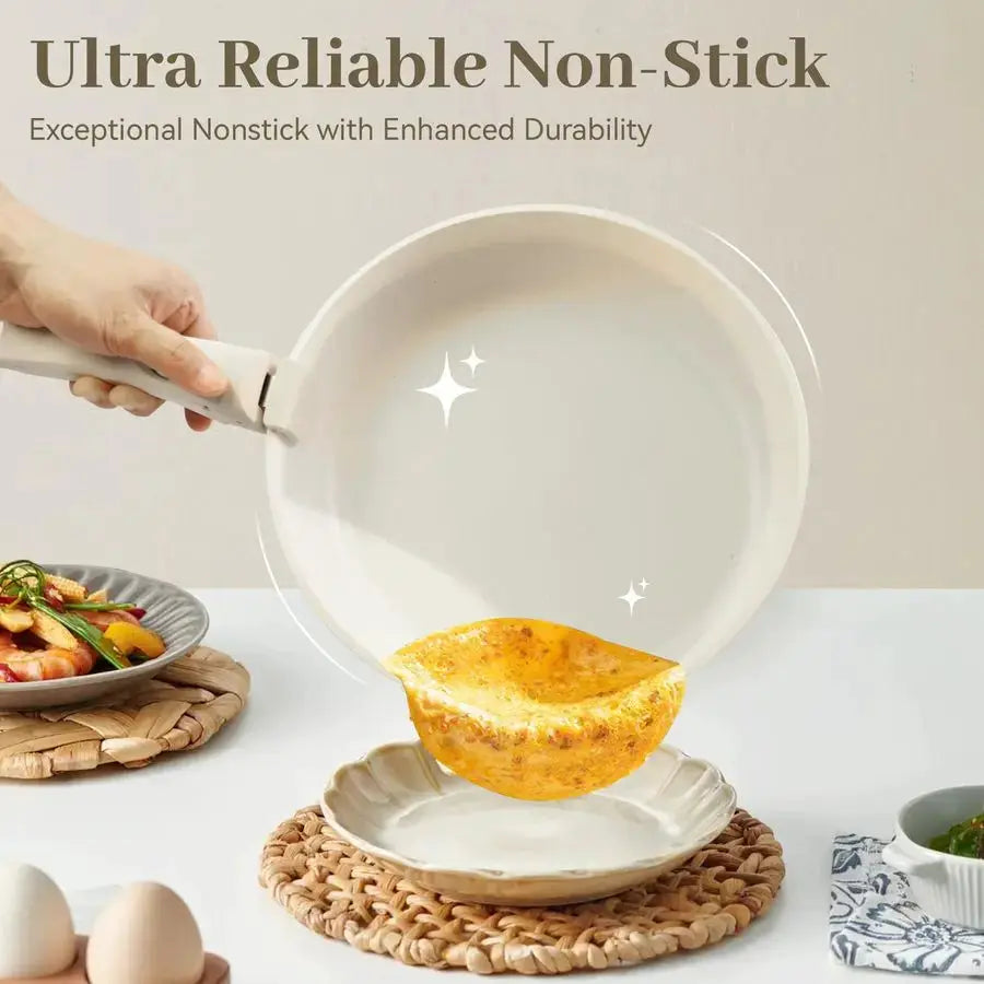 Pots and Pans Set Non Stick, Kitchen Cookware Sets with Detachable Handle, Induction Cookware Sets, Non Stick RV Cookware Cookin from PriceLows™
