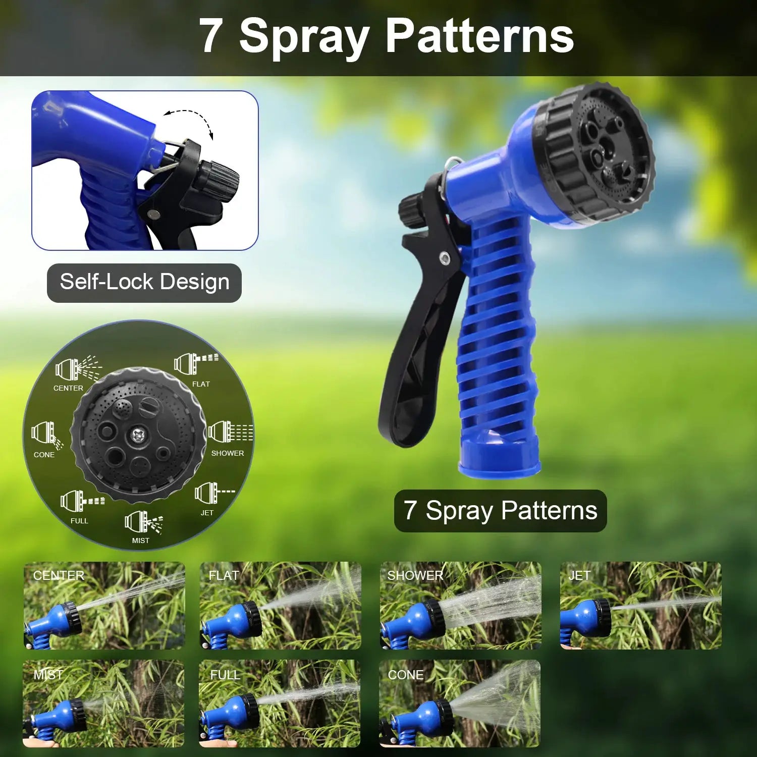 GardenJoy Expandable Garden Hose 3/4 in. x 50 ft. with 7 Function Spray Nozzle Magic Hose outdoor garden hose Water hose from PriceLows™
