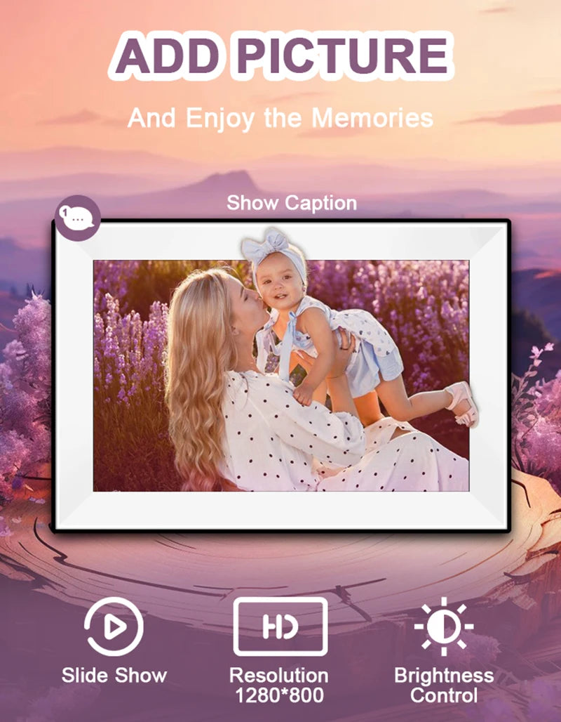 Digital Picture Frame | 10.1 Inch Display | 1280x800 IPS HD | 32GB WiFi