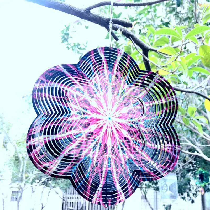 Heart Square Drop Shape Stainless Steel 3D Rotating Wind Spinner Chime Metal Decor Home Garden Decoration Outdoor Indoor Rooms from PriceLows™