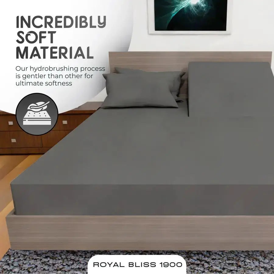BLISS TOP Split King Royal Collection 1900 Egyptian Cotton Bamboo Quality Bed Sheet Set with 1 Fitted Sheet with 36in Split TOP, from PriceLows™