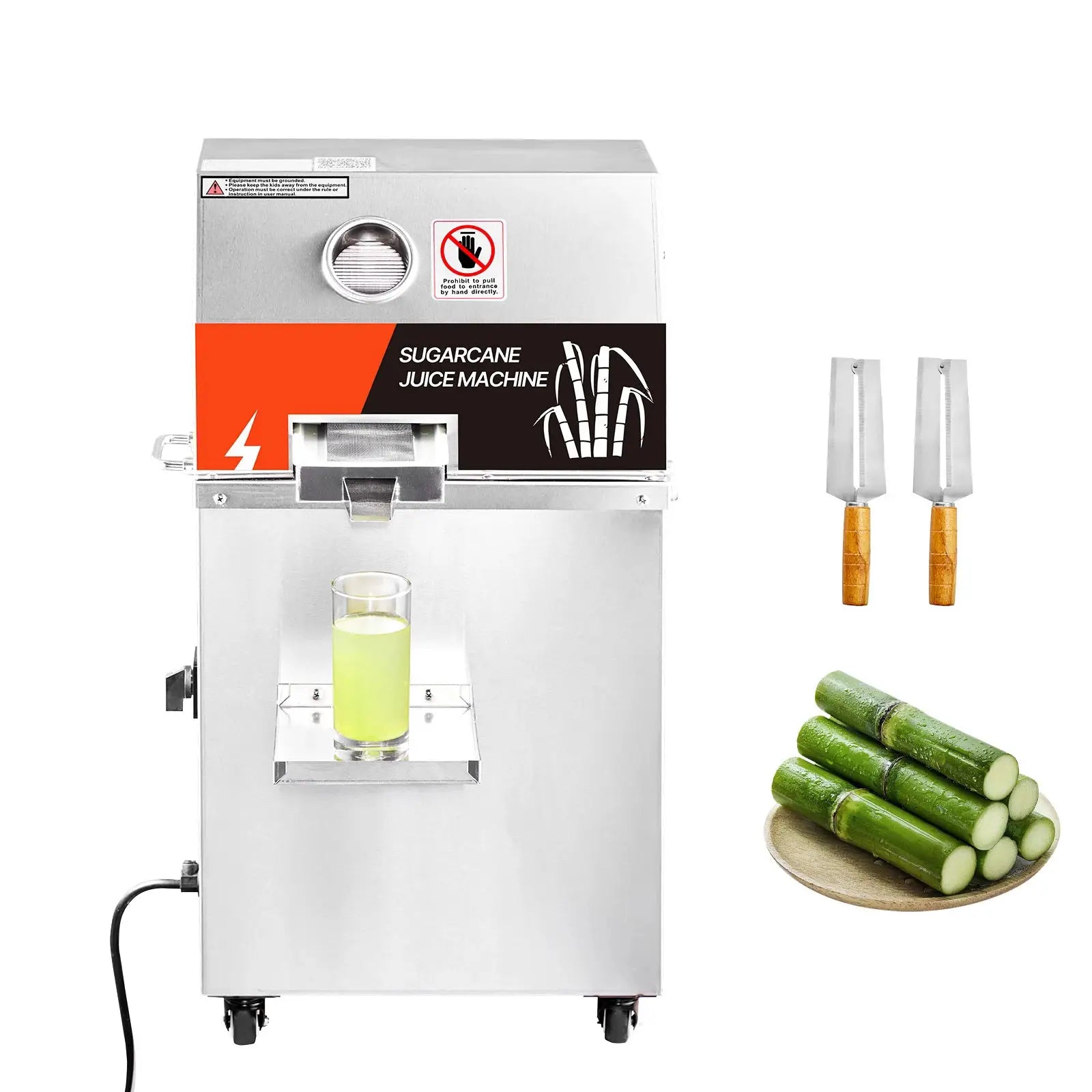 SucceBuy Commercial Sugar Cane Juicer 800W Electric Sugarcane Juicer Machine with 661LBS/H High Output 3 Stainless Steel Rollers Sugar Cane Press Juice Extractor Squeezer on Wheels for Home Commercial from PriceLows™