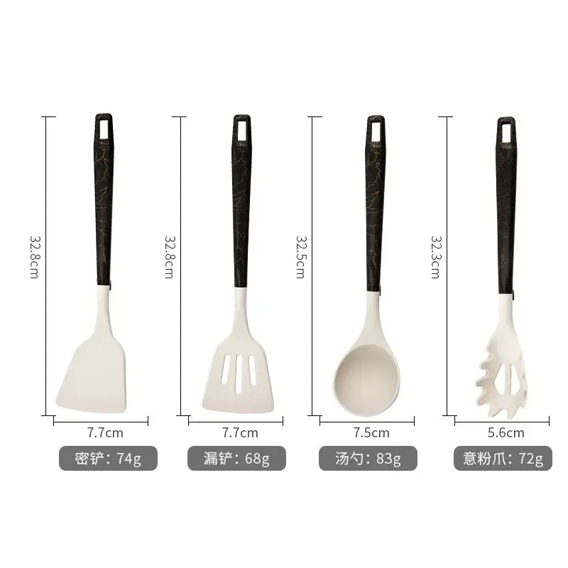 7Pcs Silicone Cooking Utensils Set For Non-stick Cookware Black Kitchen Cuisine Outils Cookware Heat Resistant Accessoires from PriceLows™