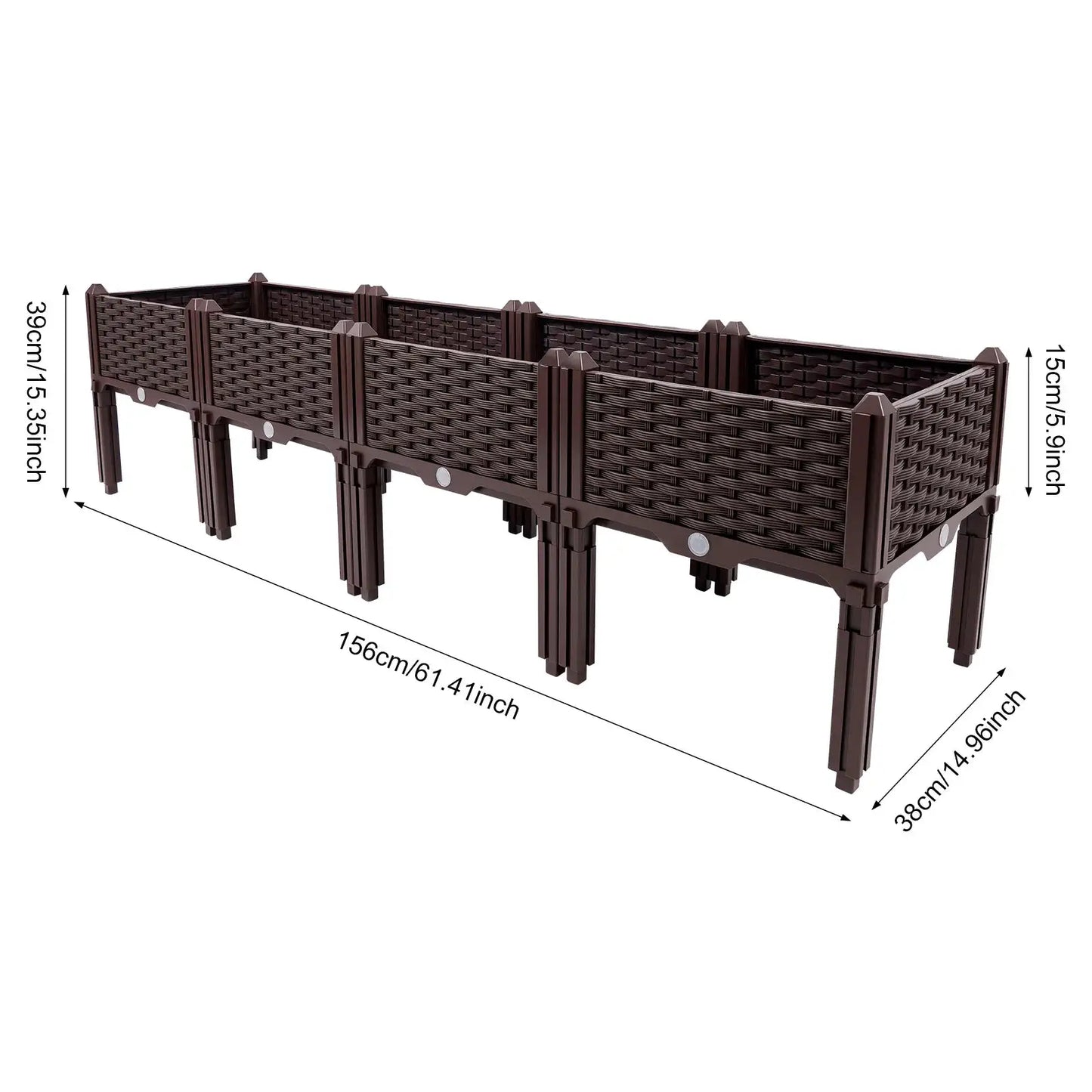 4 Raised Garden Bed with Sealing Strips Floor Standing Planter Boxes PP Plants Elevated Garden Boxes for Yards and Courtyards from PriceLows™