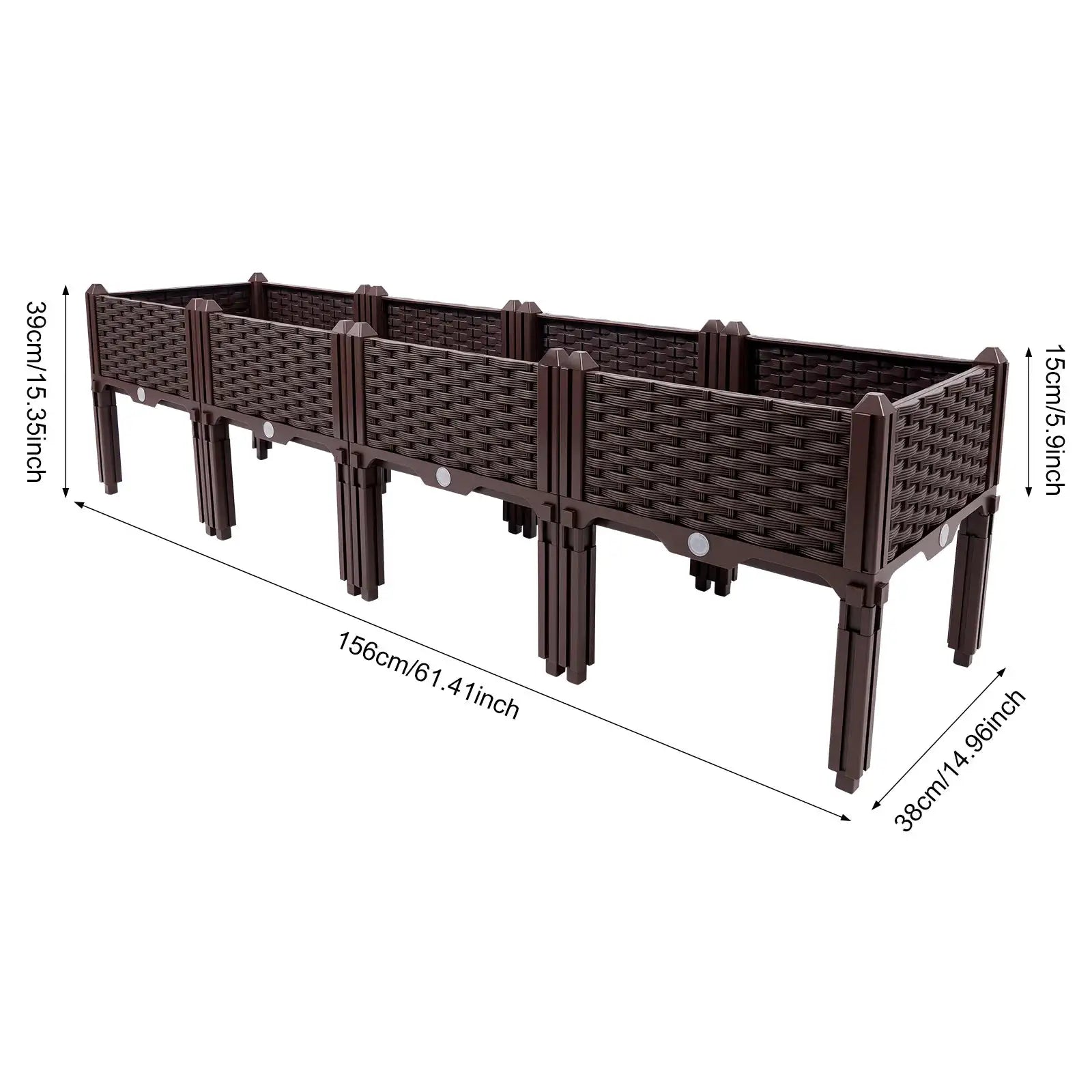 4 Raised Garden Bed with Sealing Strips Floor Standing Planter Boxes PP Plants Elevated Garden Boxes for Yards and Courtyards from PriceLows™