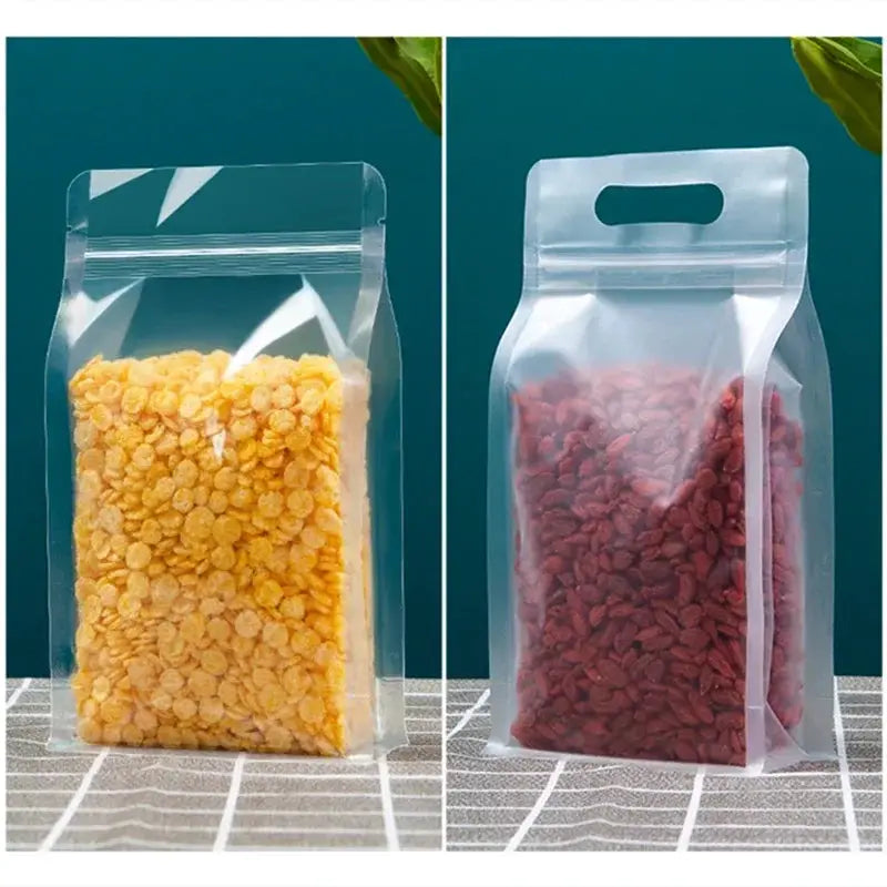 Zip Lock Bags | Capacity 150ml | Stand Up Pouches With Handle | 50 Pcs