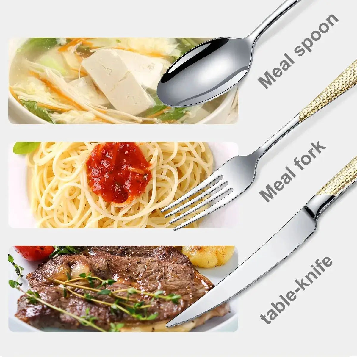 Kitchen Cutlery Sets Stainless Flatware Mirror Polished Design for Parties Birthdays Weddings Can give to Friends and Relatives from PriceLows™