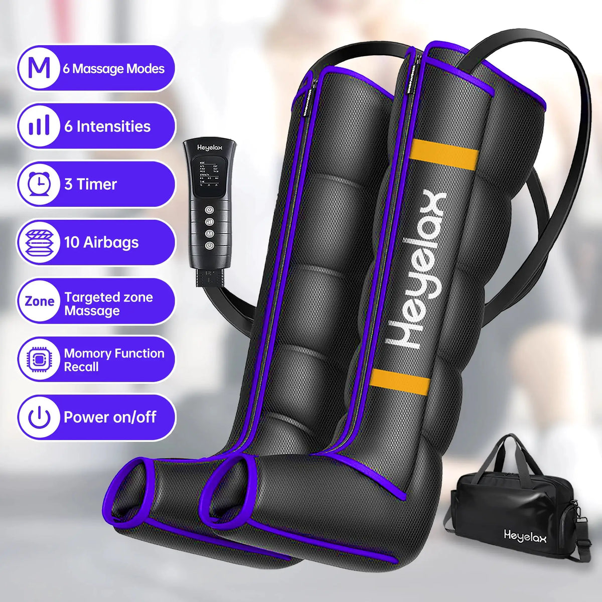 Full Leg Air Compression Massager | 6 Modes | 6 Intensities | Sizes S M L