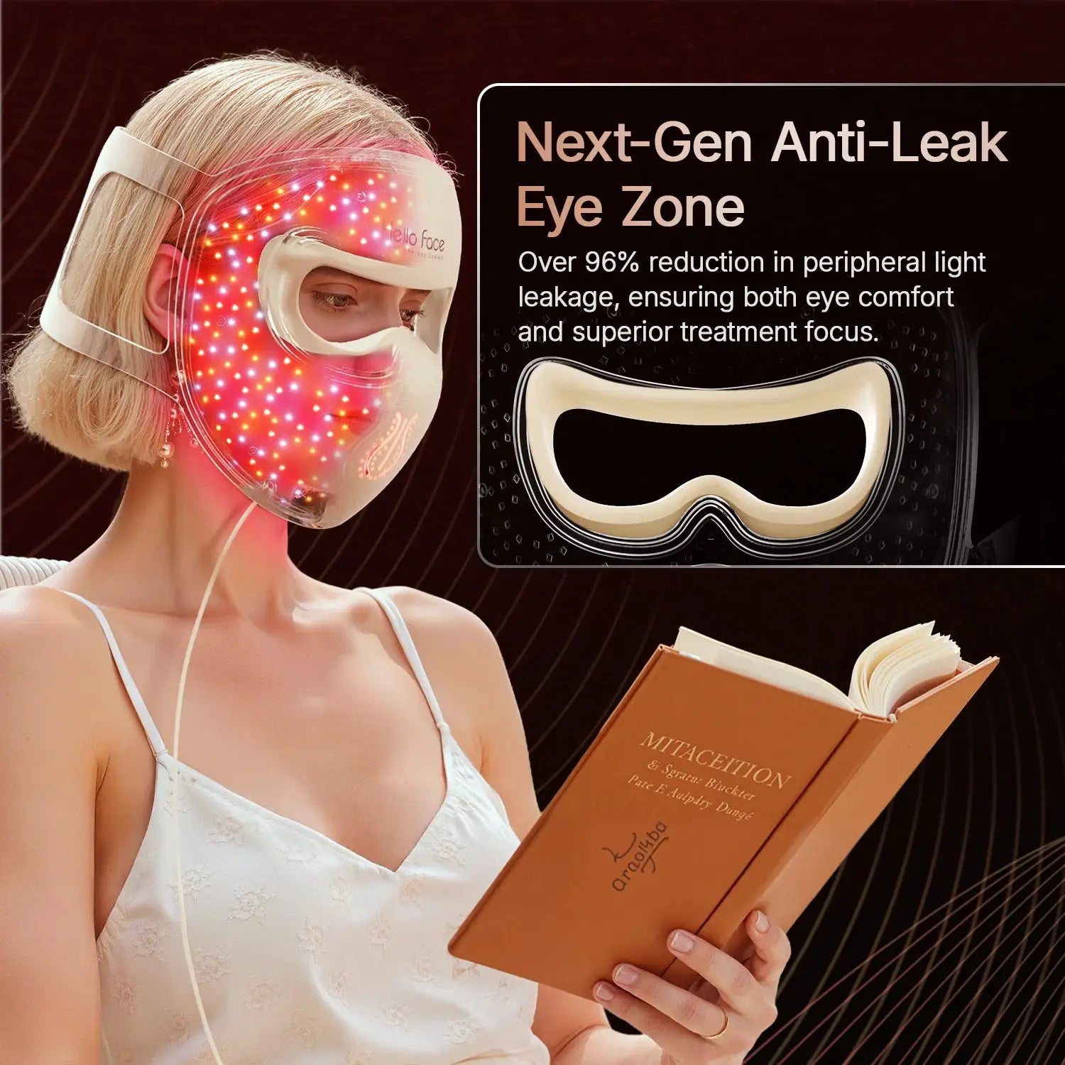 Hello Face M300 4D LED Light Therapy Mask 311 LEDs, 4 Modes, Anti-Aging & Acne Care, Ergonomic Silicone Design, Visual Comfort from PriceLows™