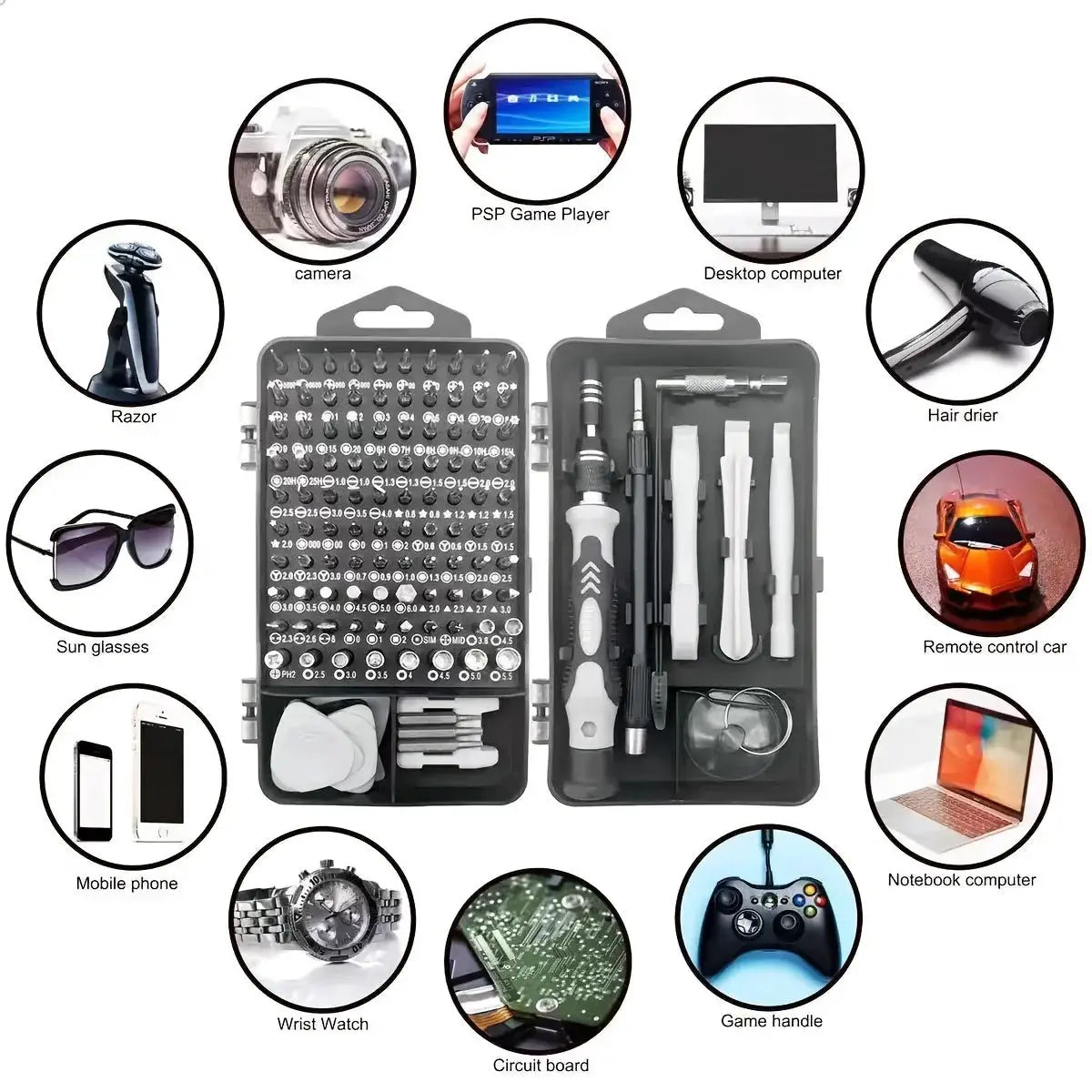 115-in-1 Multi-Functional Screwdriver Set – Strong Magnetic High Hardness Tool Kit with Special-Shaped Screwdrivers, Complete Di from PriceLows™