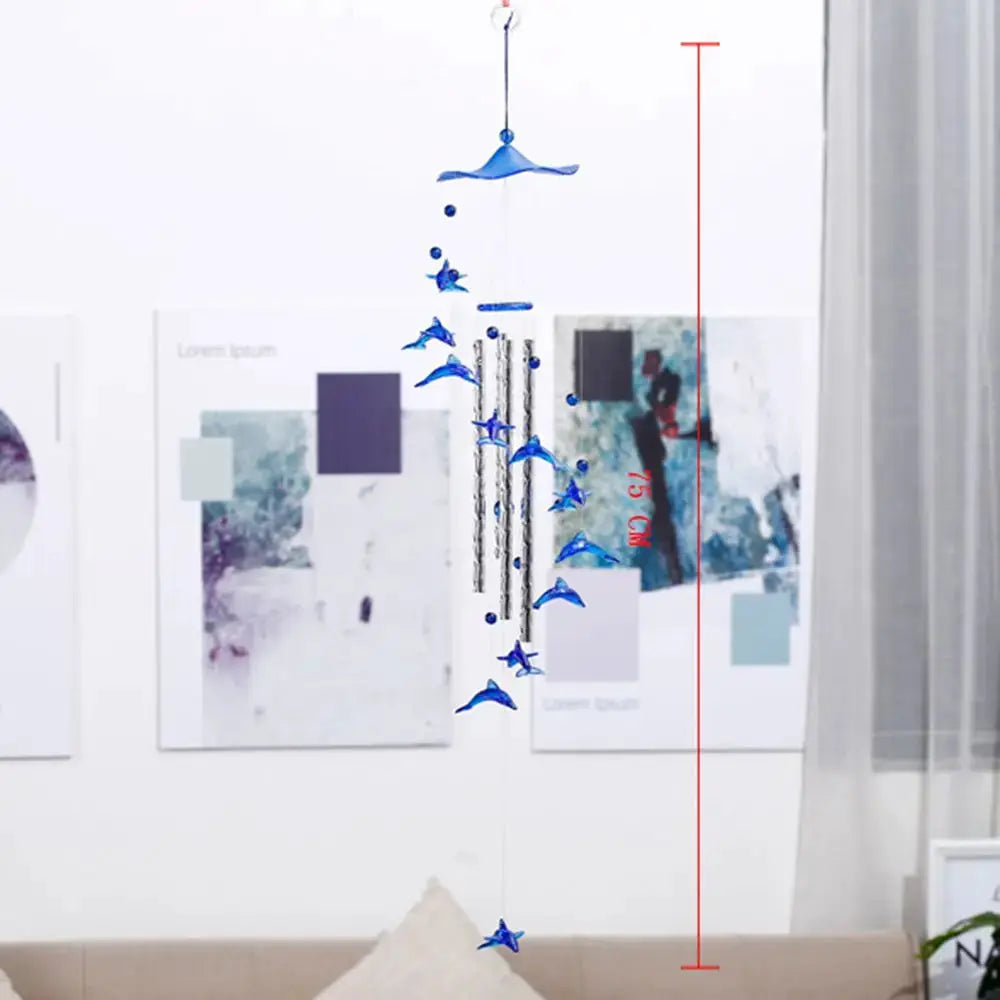 Creative Dolphin Love Wind Chimes Hanging Pendant Ornament Handmade Crafts Gift Indoor Outdoor Garden Decor from PriceLows™