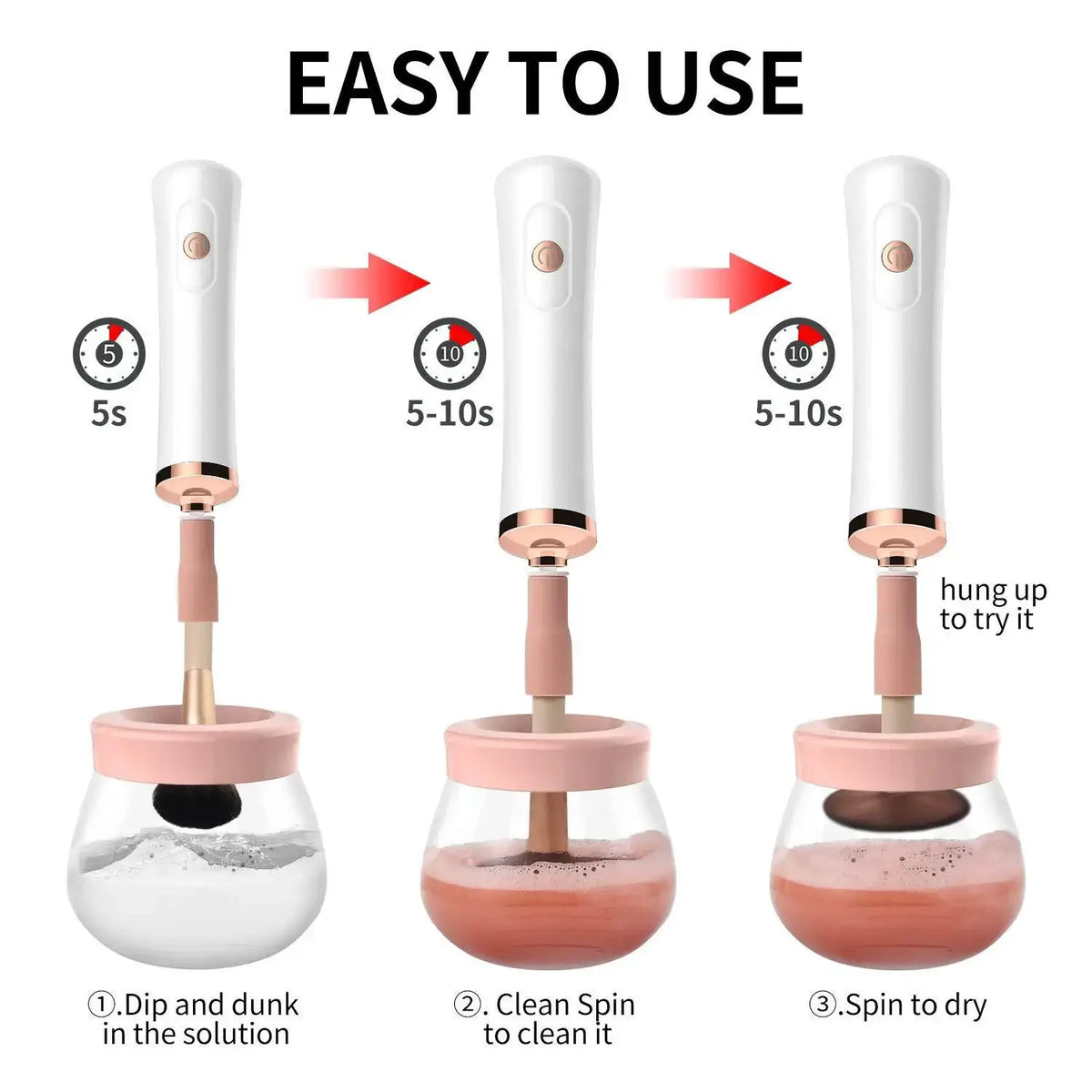 Electric Makeup Brush Cleaner | 1500mAh Battery | 3 Speed Settings