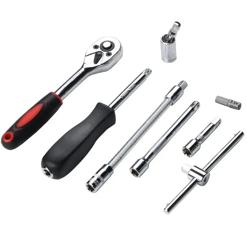 46PC Socket Wrench Set Household Chrome Vanadium Steel Motorcycle Auto Car Repair Tool Ratchet Torque Combo Mechanical Tools Box from PriceLows™