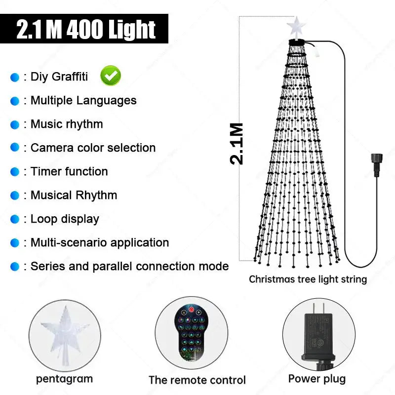 Smart Christmas Tree Lights 400LEDs Outdoor Holiday Decoration Remote & App Control RGB DIY Lmage Light String Christmas Decor from PriceLows™