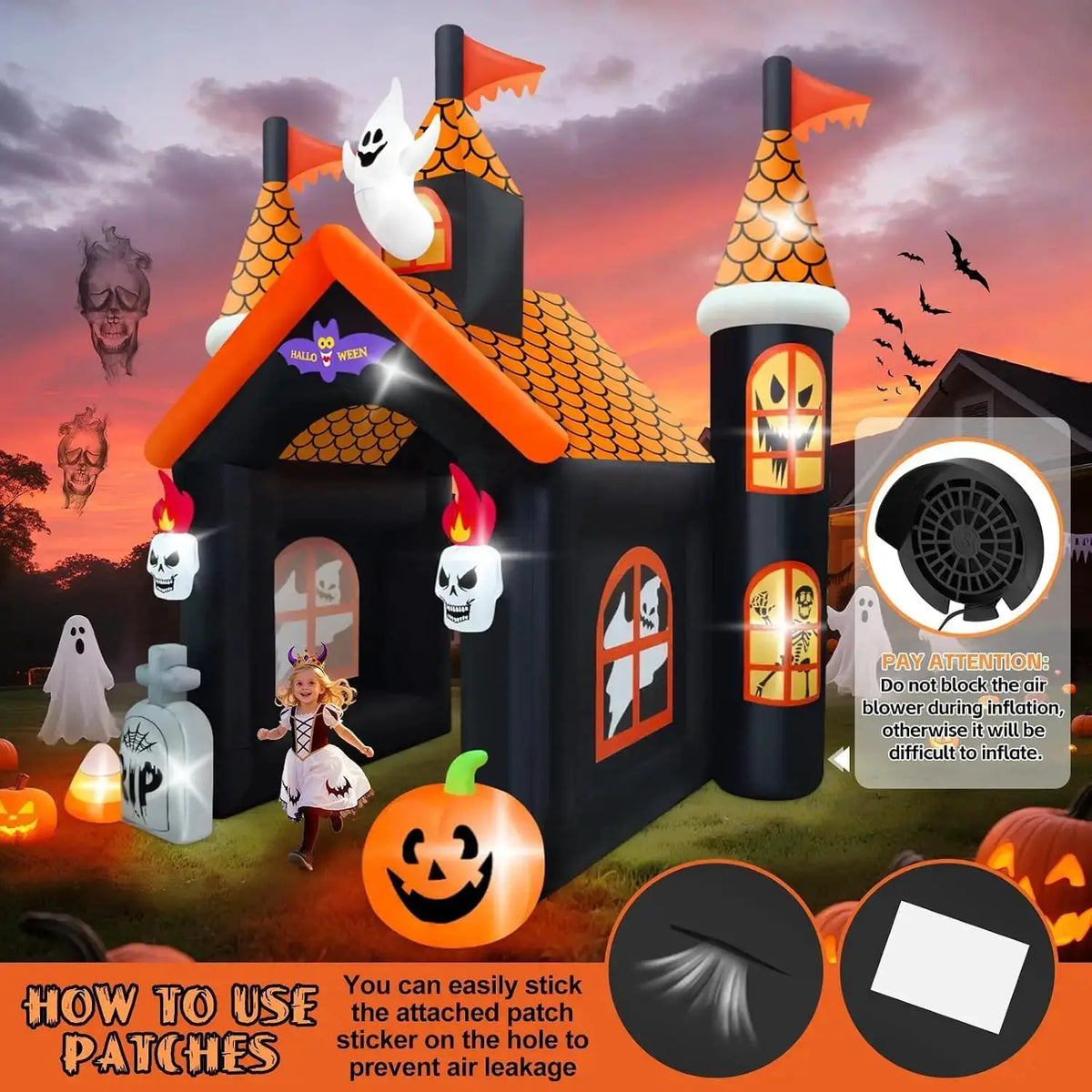 Halloween Inflatable Archway | 12 Ft | Haunted House Theme