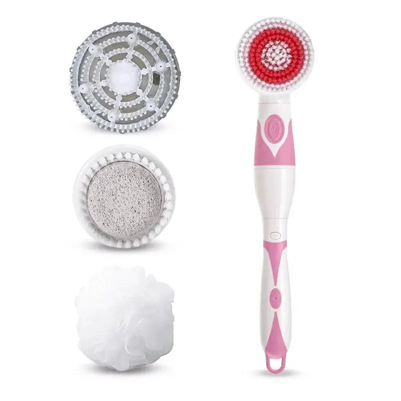 Electric Bath Brush | Back-Rubbing | Long Handle | Spinning Shower Brush Set
