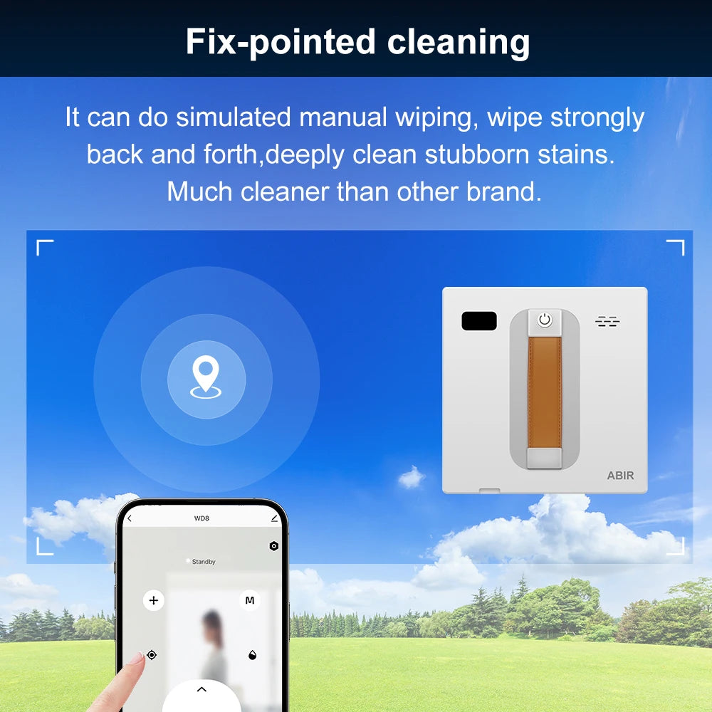 Window Vacuum Robot | 650mAh Battery | 4 Modes | Remote Or App