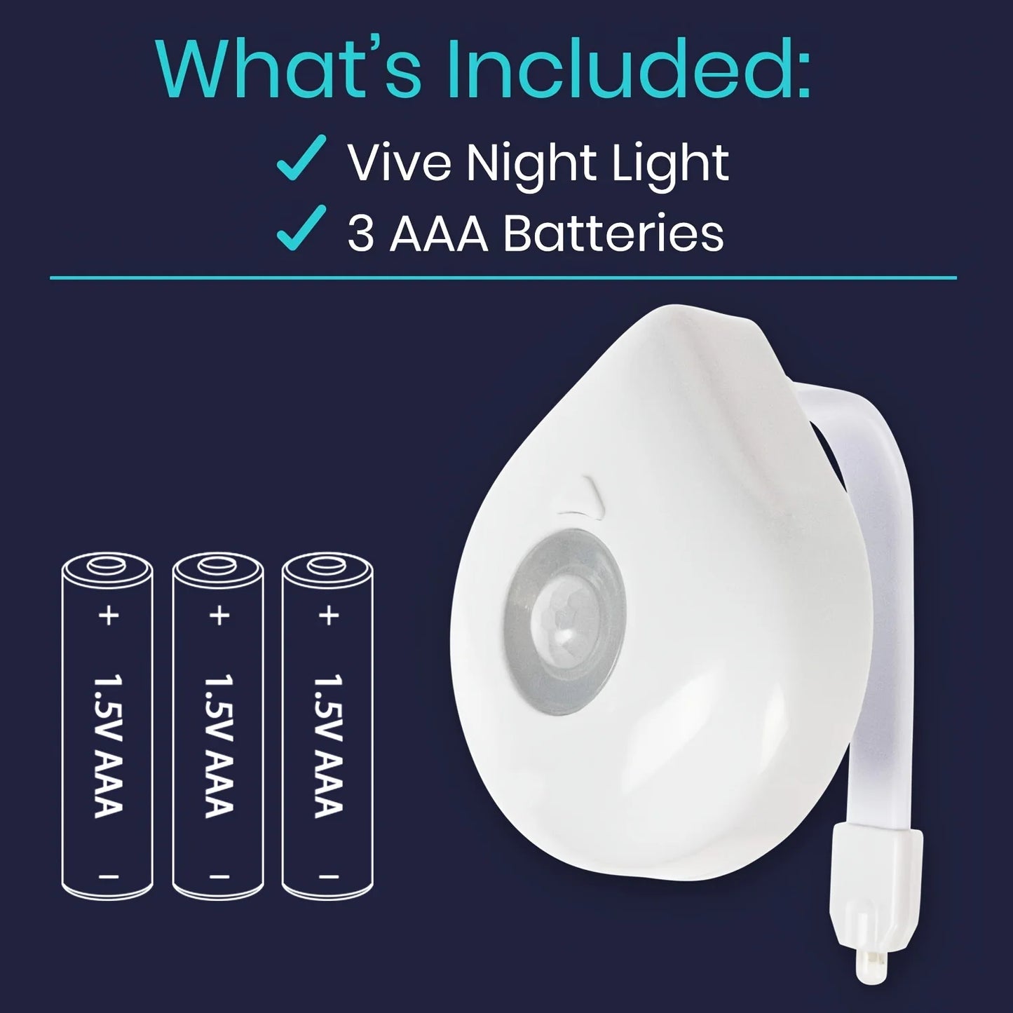Toilet Night Light | Motion Sensor | 8 Color LEDs | AAA Included