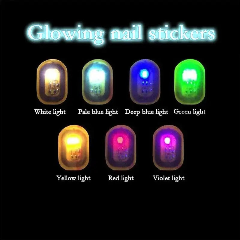 5pcs NFC Flash Nail Sticker LED Bare Chip Intelligent Luminous Nail Lamp Glow in the Dark Nail Stickers Enhancement Manicure from PriceLows™