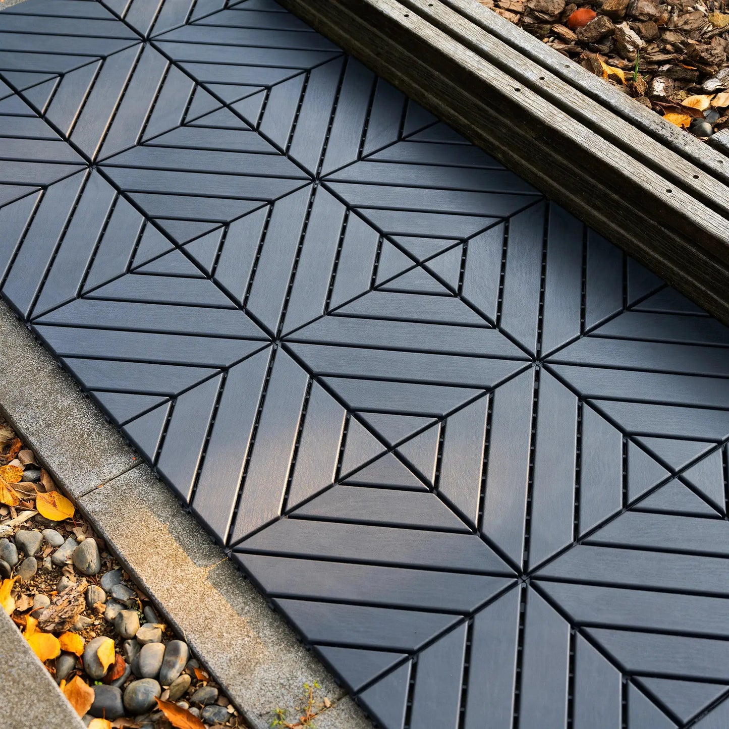 Plastic Interlocking Deck Tiles,44 Pack Patio Deck Tiles,12"x12" Square Waterproof Outdoor All Weather Use, Patio Decking Tiles from PriceLows™