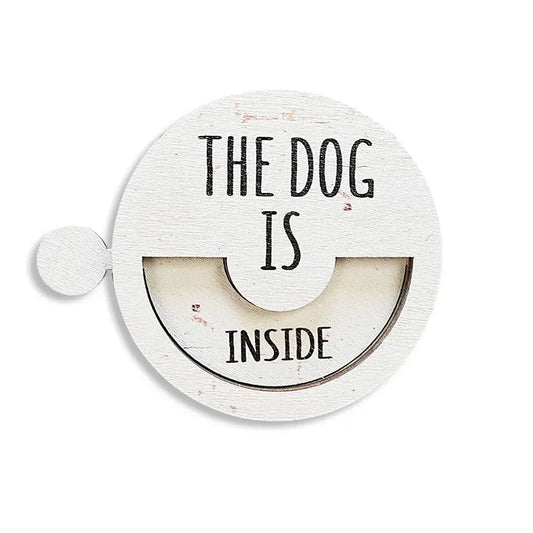 Pet Door Sign | Wood Round Magnet | In Out Sign | 7.6x7.6 cm