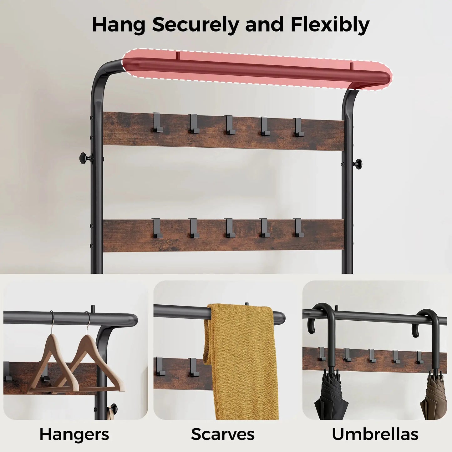 JHK 4-in-1 Coat Rack with Shoe Bench Entryway Bench with Shoe Storage Hooks Mudroom Storage Organizer with Shelves For Home from PriceLows™